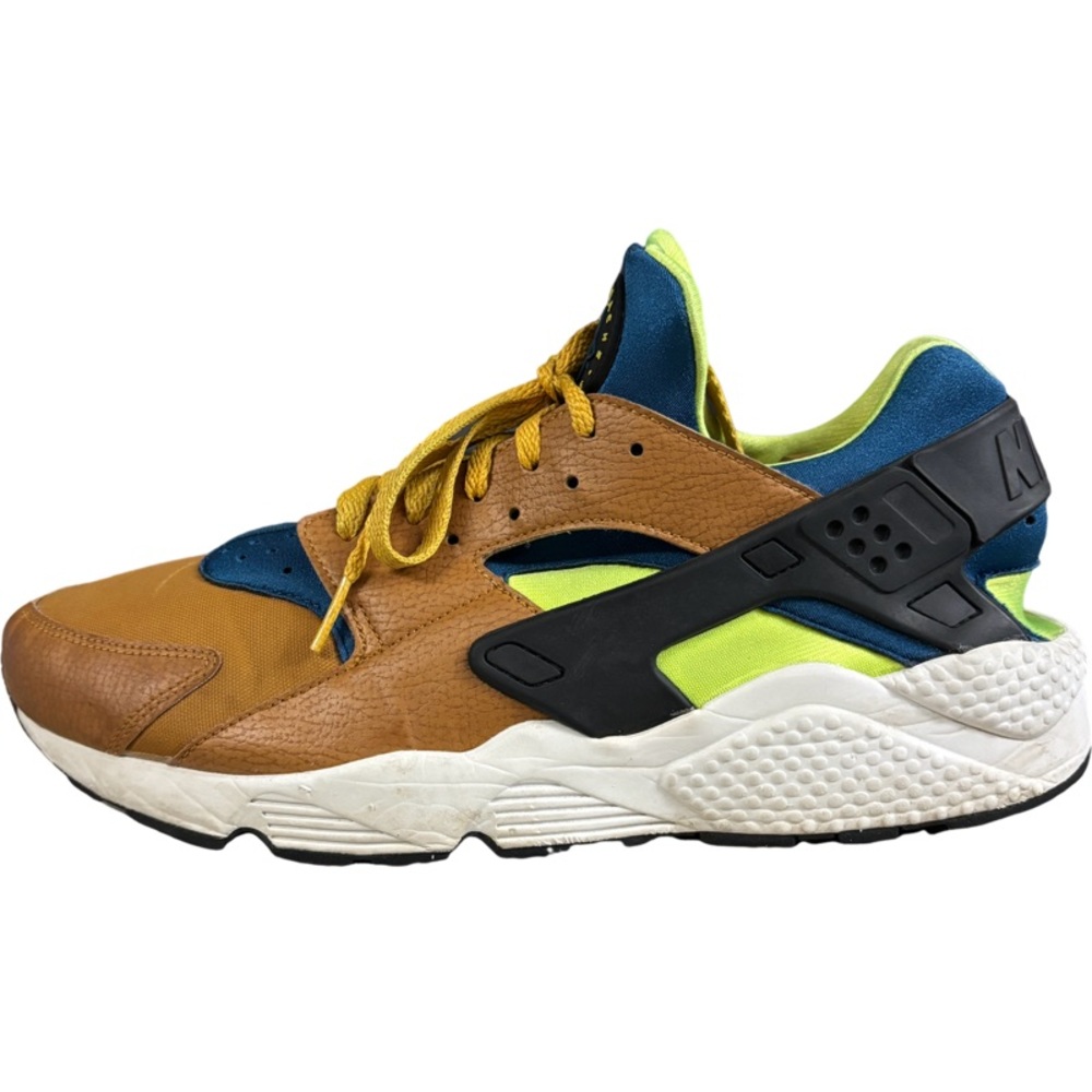 Nike Air Huarache Run Desert Ochre Blue Force Volt 318429 701 Men Size 13 - Picture 2 of 8